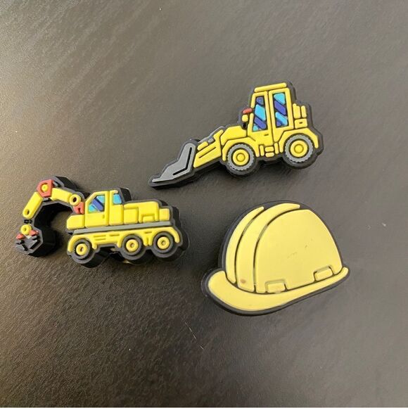 Set of 3 Construction Croc shoe charms - Picture 1 of 5